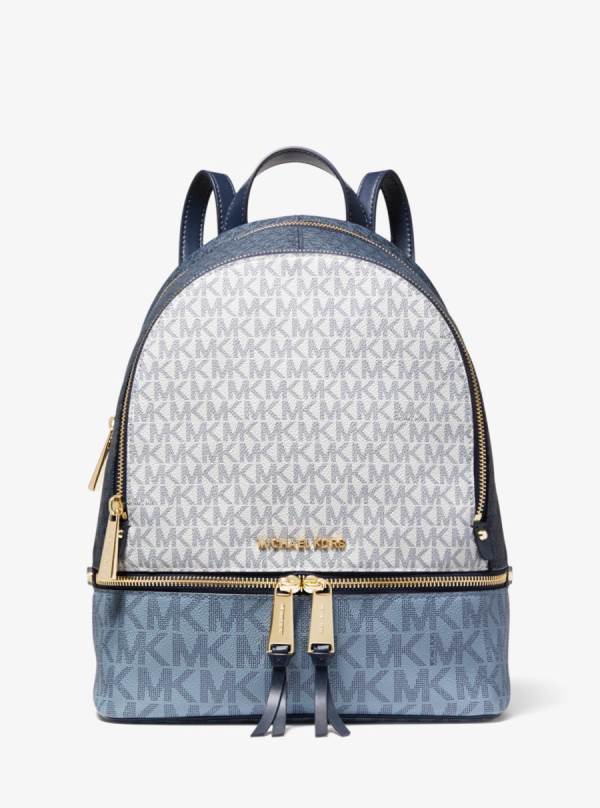 Damske Batohy Michael Kors Rhea Medium Color-Block Logo Námornícka Modrá Viacfarebný - Kabelky Michael Kors Lacne | DAKHS-8379